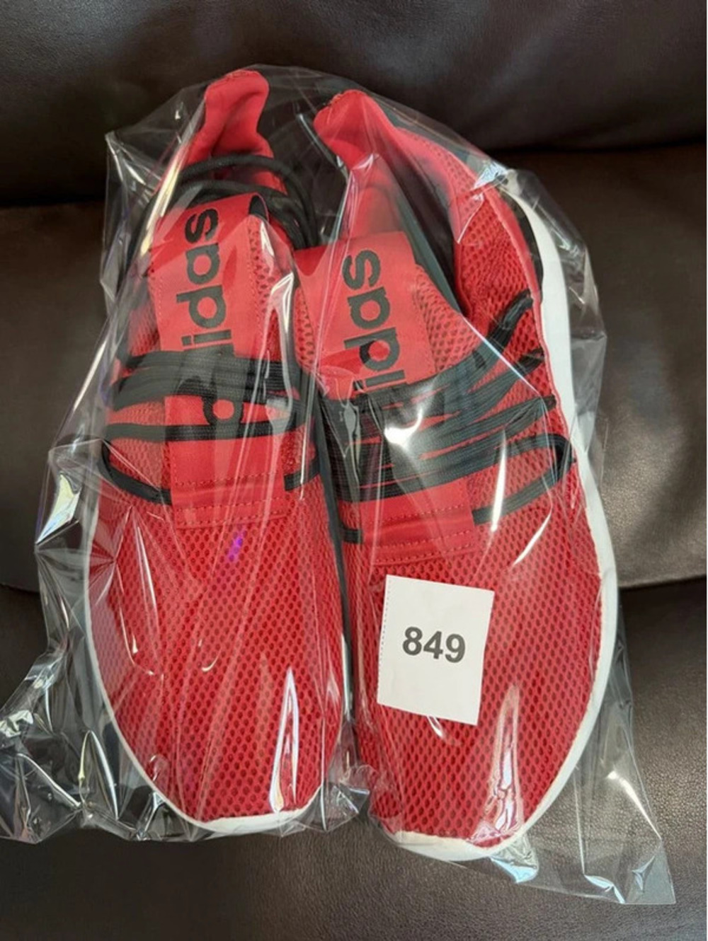 #849 Adidas Cloud foam Comfort Red Black Sneakers - Men's Size 12 - Picture 8 of 8